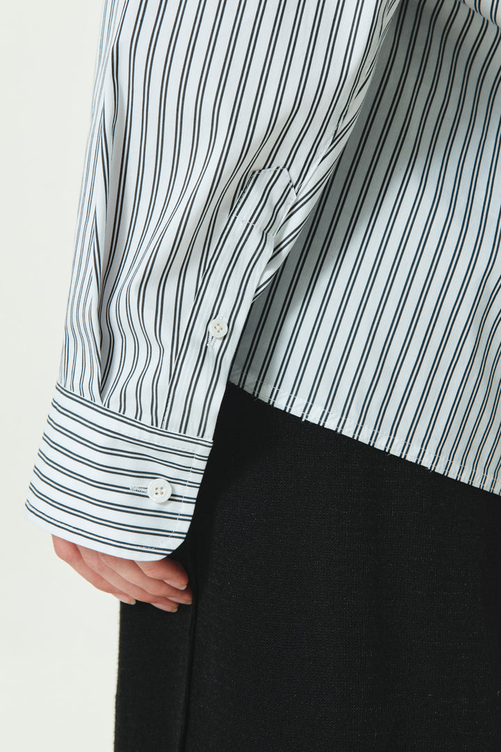 KIMMATIN Two Way Stripe Shirt — Black