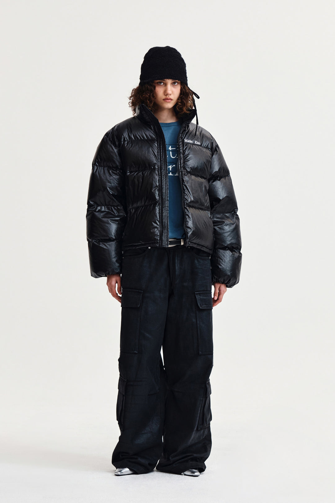Matin Kim Small Logo Volume Down Jumper — Black