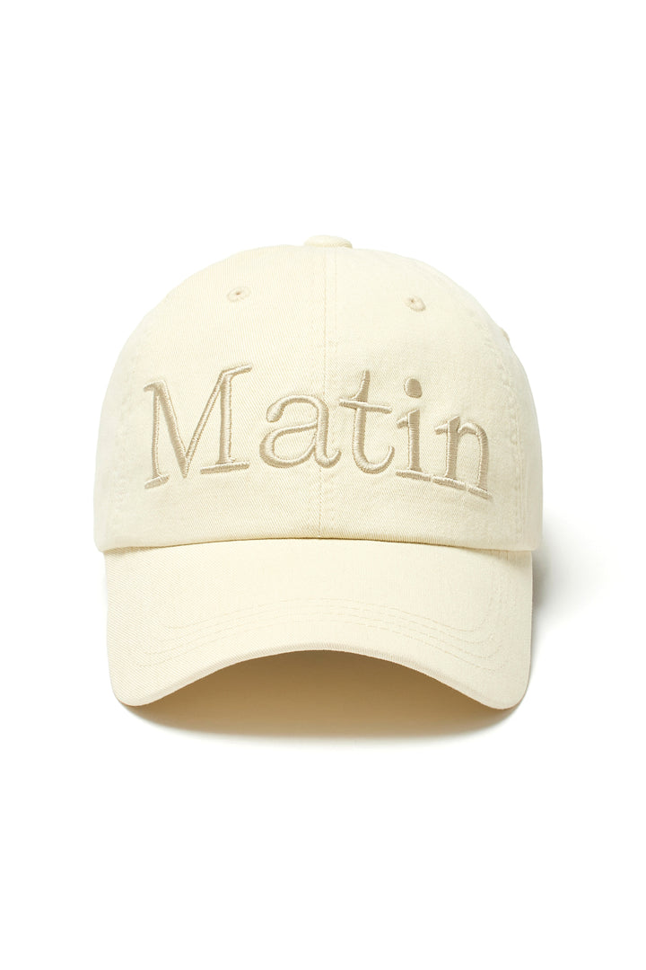 Matin Kim Logo Washed Ball Cap Light — Beige