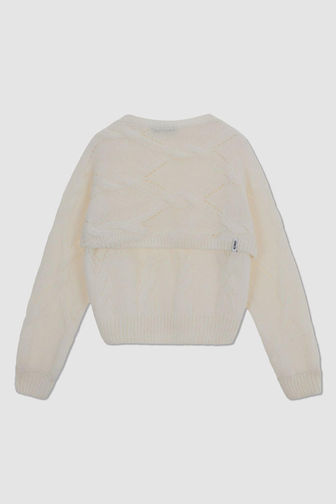 KIMMATIN Bolero Layered Cable Knit Pullover — Ivory