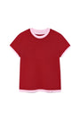 Matin Kim Color Point Layered Top — Red