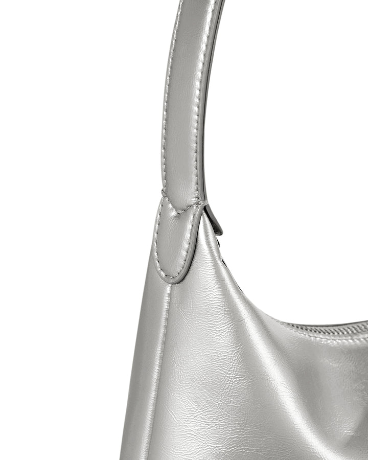 Stand Oil Plump Bag — Glossy Shoulder Crossbody — Silver