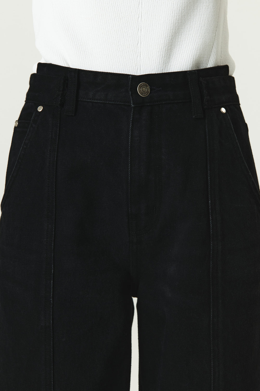 KIMMATIN Over Dying Tapered Denim — Black