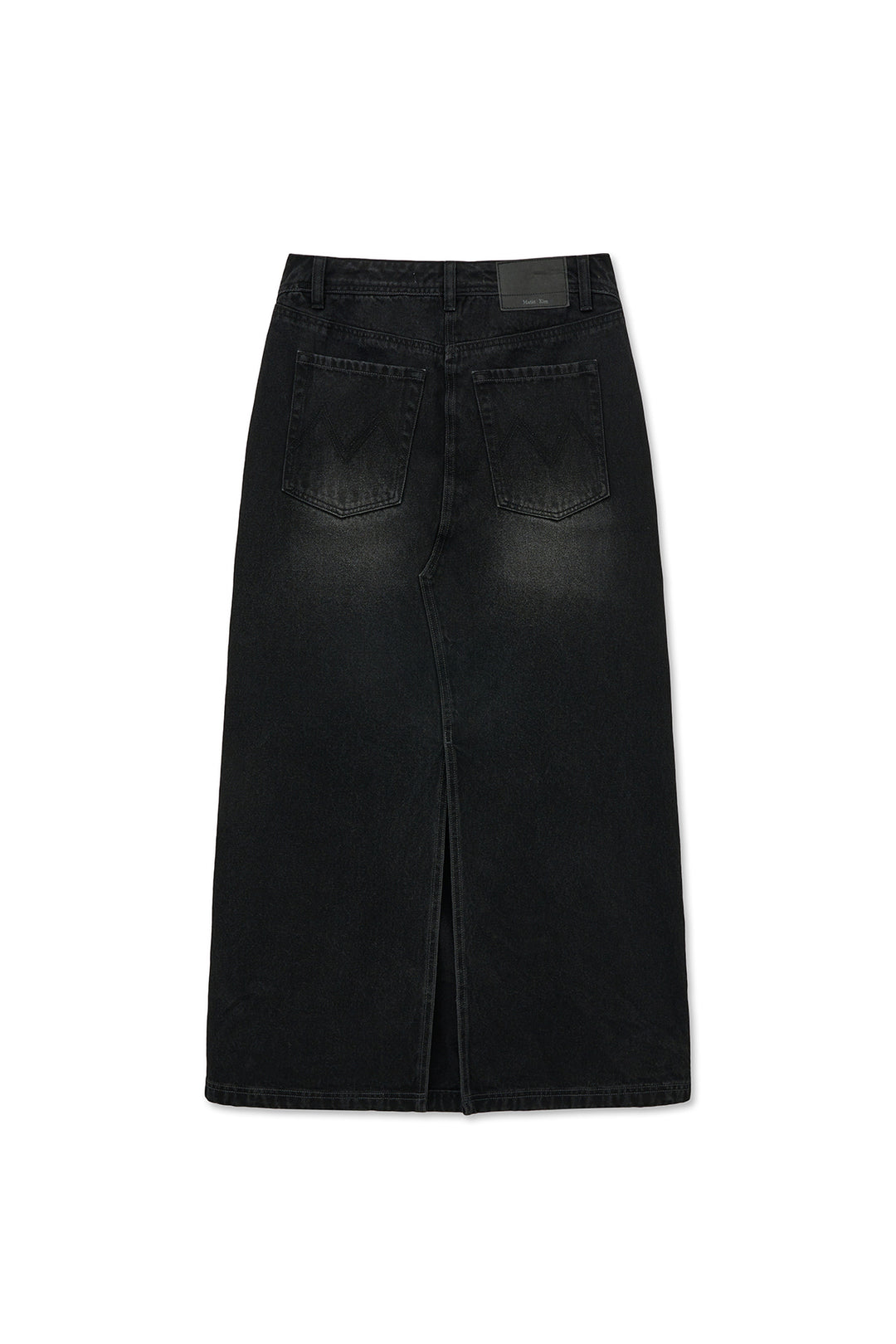 Matin Kim Damage Point Long Denim Skirt — Black