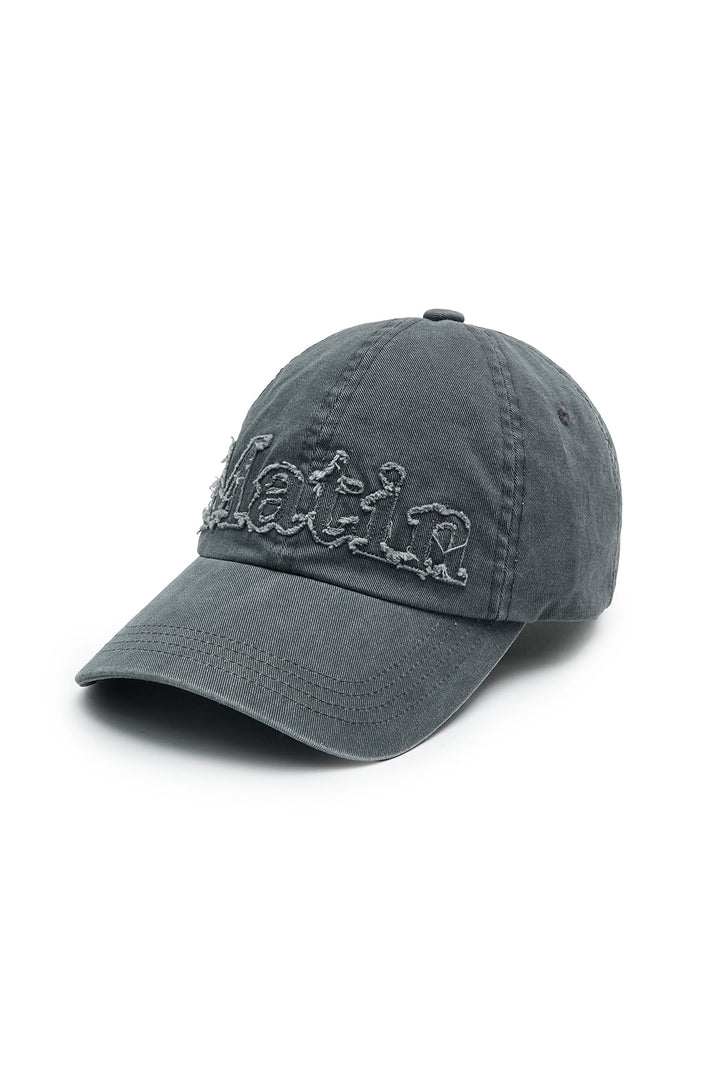 Matin Kim Rough Cut Applique Ball Cap — Gray