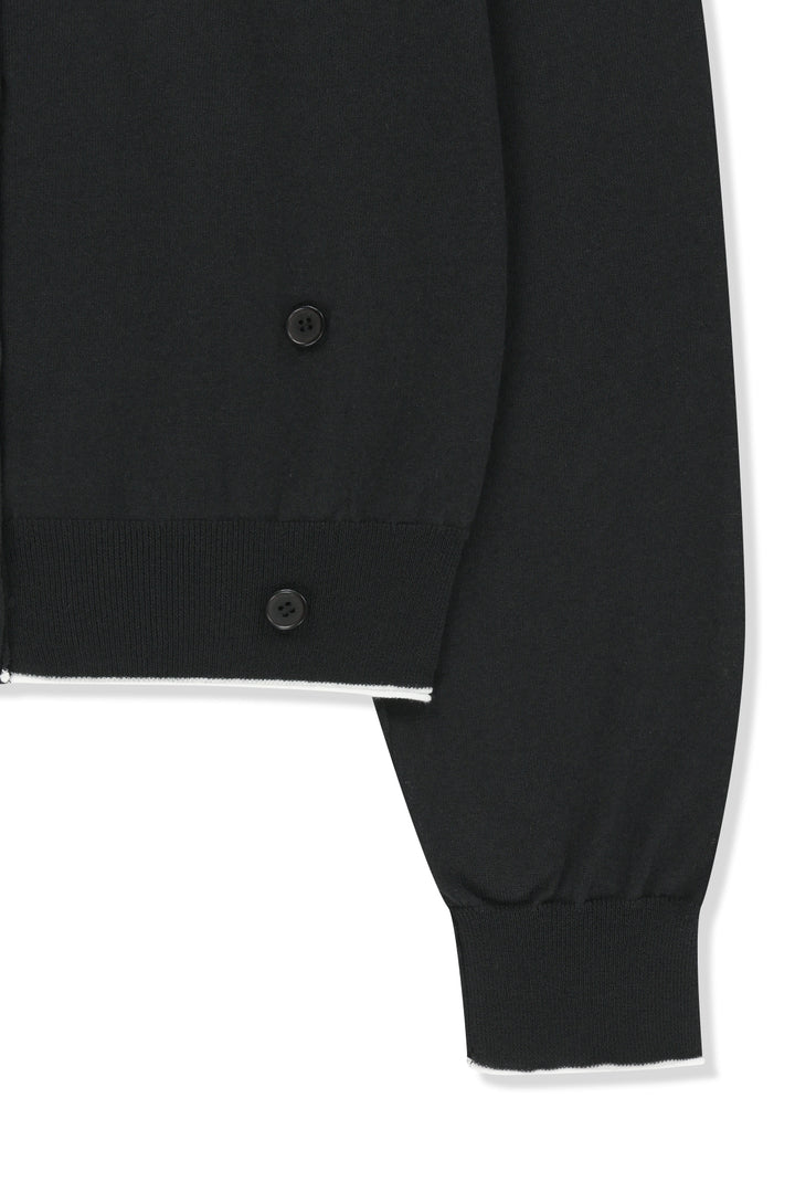 Matin Kim Back Logo Sheer Cardigan — Black