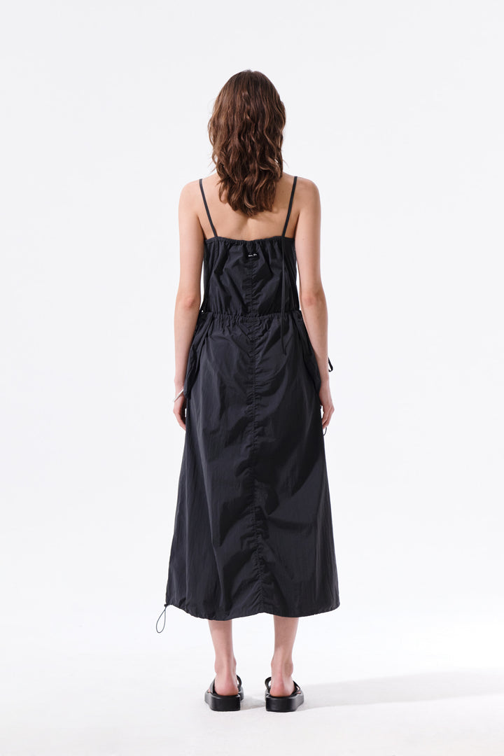 Matin Kim Strap Detail Sleeveless Utility Dress — Charcoal