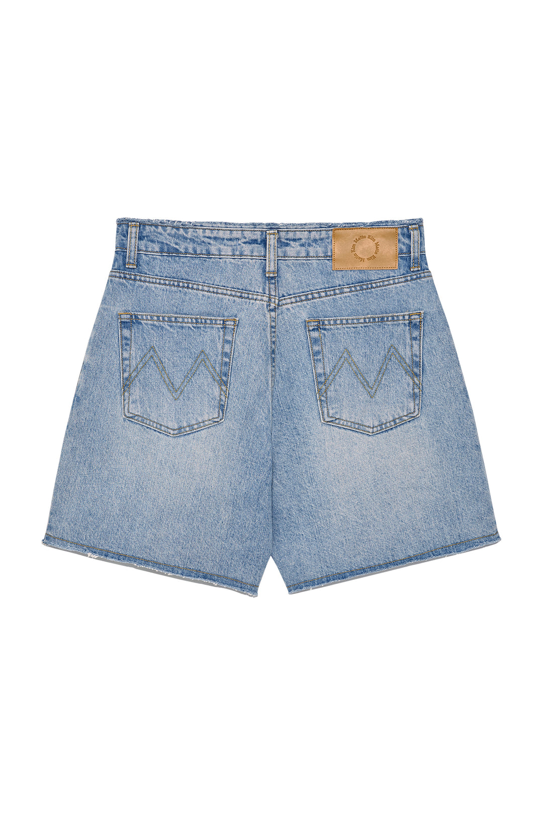 Matin Kim Cut Line Point Denim Shorts — Blue