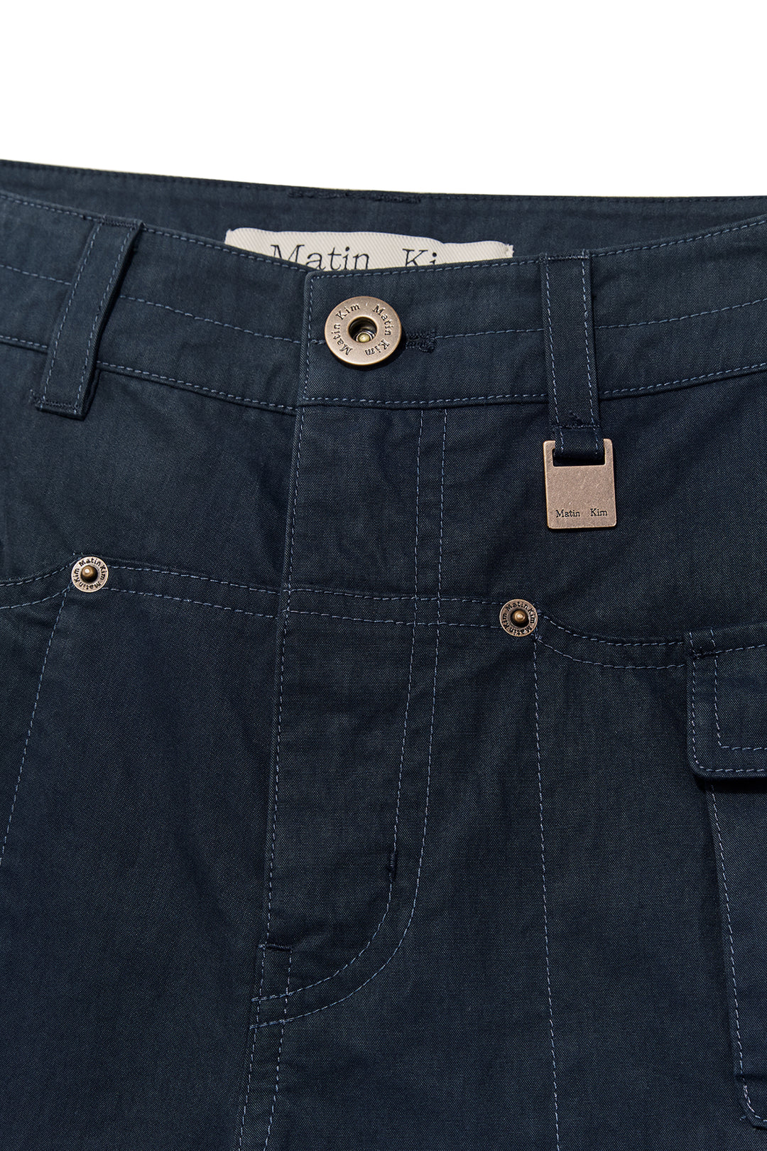 Matin Kim Snap Pocket Point Fatigue Pants — Navy blue