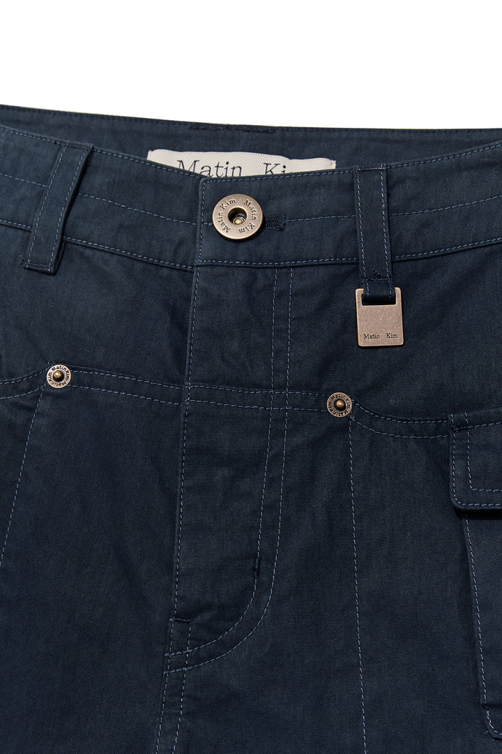 Matin Kim Snap Pocket Point Fatigue Pants — Navy blue