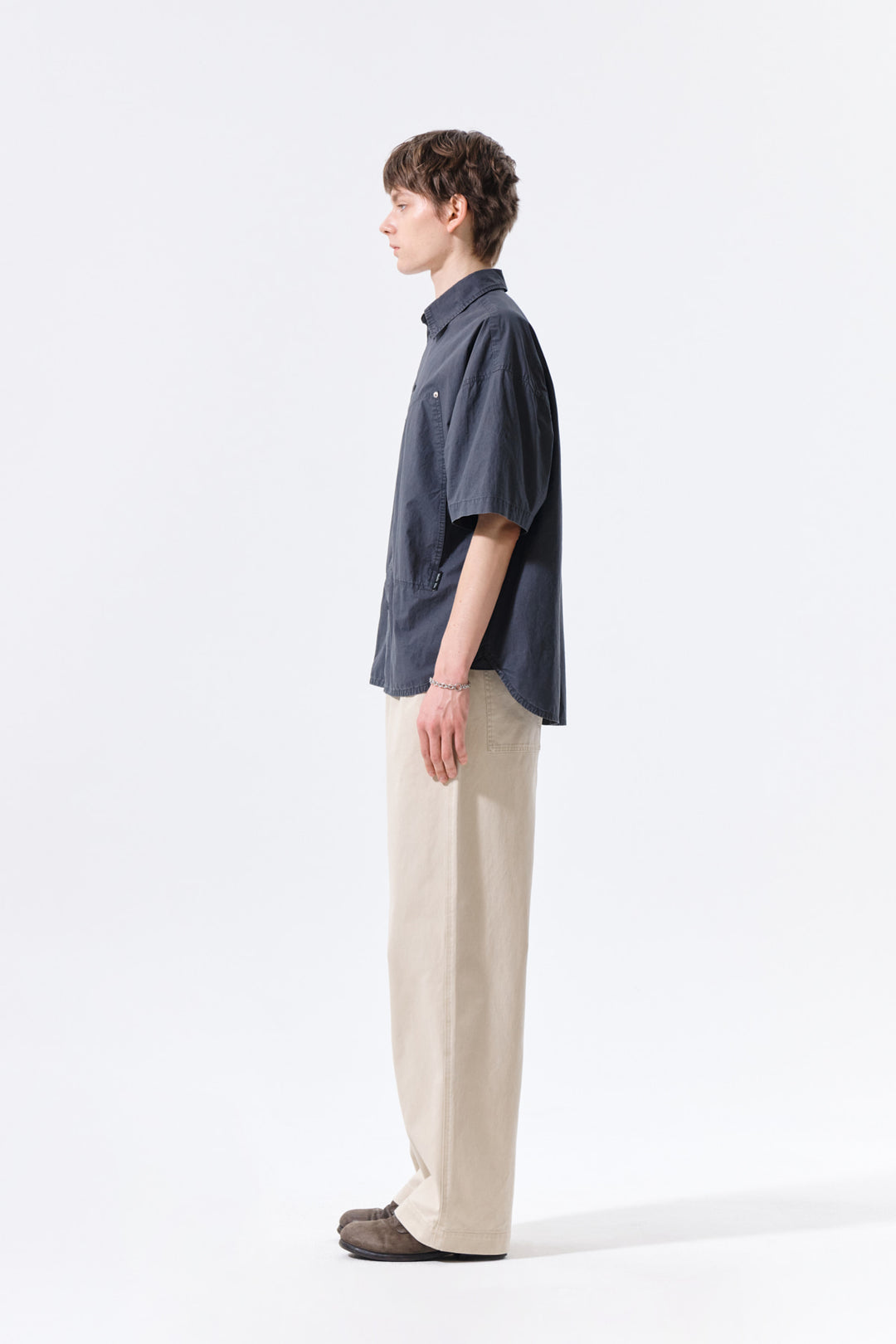 Matin Kim Half Sleeve Pocket Shirt — Charcoal