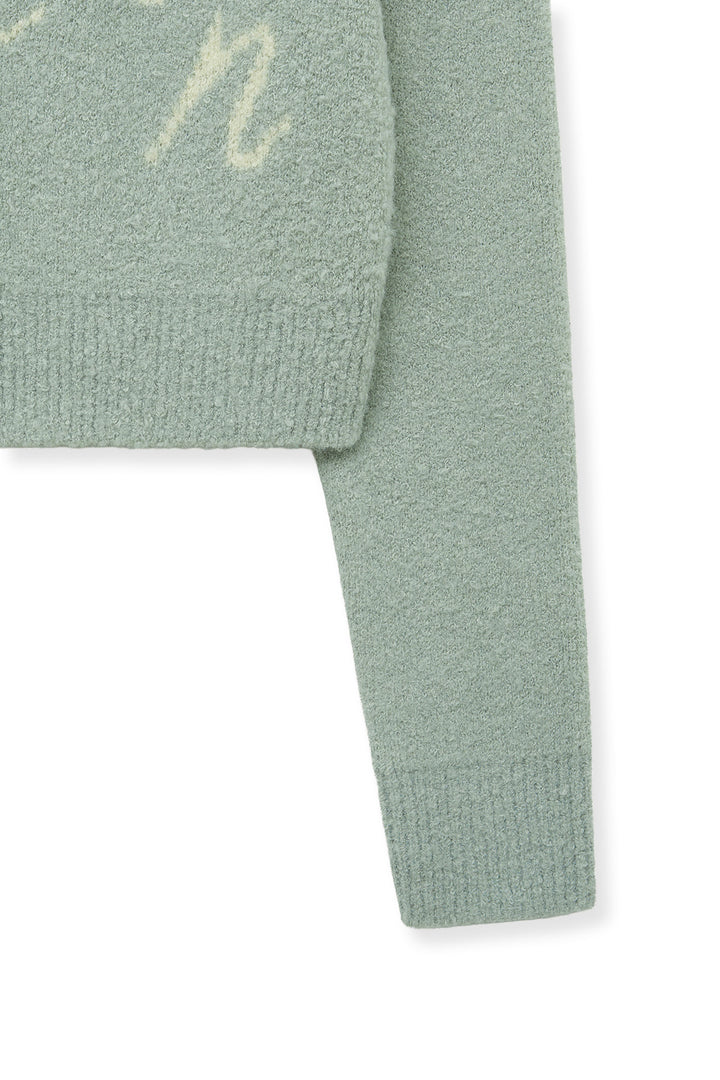 Matin Kim Poni Coni Knit Zip Up — Mint