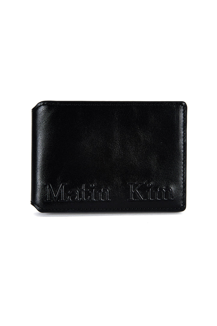 Matin Kim Embossed Logo Business Wallet — Black