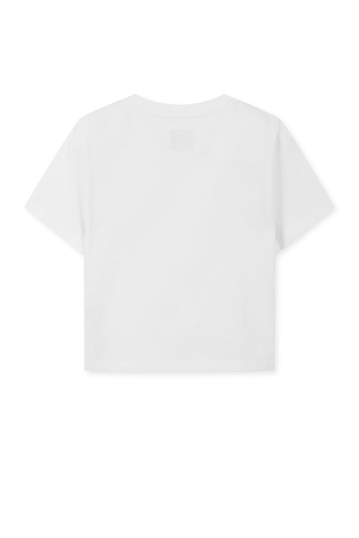 Matin Kim Logo Cutted Crop Top — White