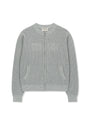 Matin Kim Back Logo Jacquard Mesh Knit Zip — Light Grey