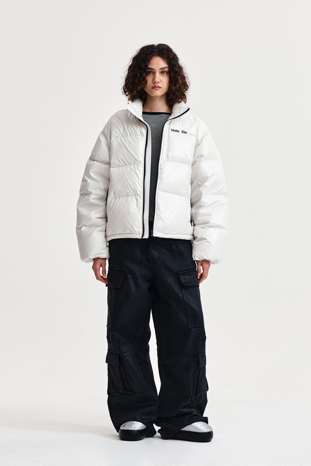 Matin Kim Small Logo Volume Down Jumper — Ivory