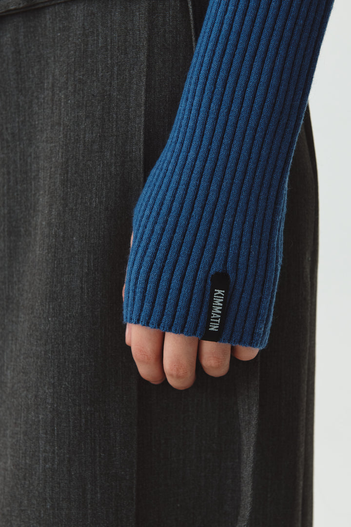 KIMMATIN Slimfit Half Zip Hoody — Blue