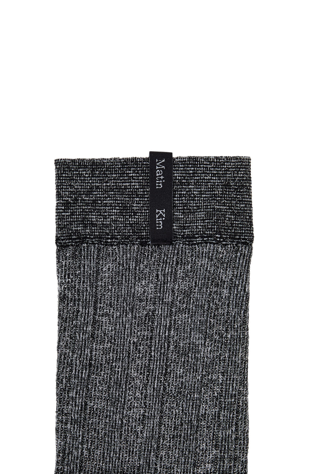 Matin Kim Metal Ribbed Stocking Socks — Charcoal