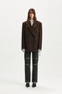 KIMMATIN Belted Double Jacket — Brown