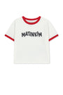 Matin Kim Logo Ringer Crop Top — White