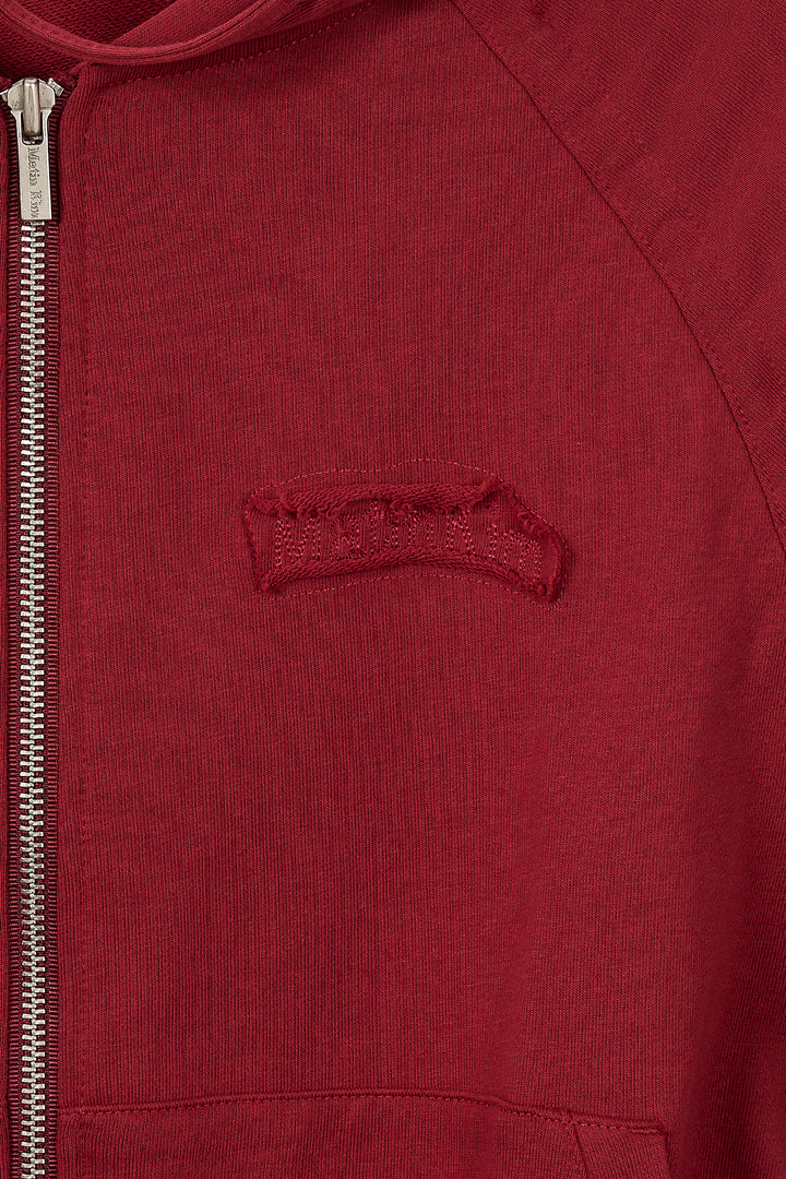 Matin Kim Sleeve String Detail Zip Hoody — Red