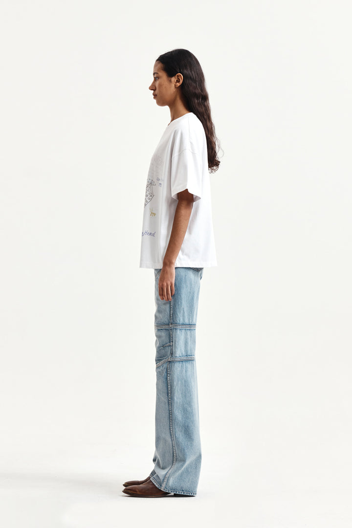 Matin Kim Panel Semi Wide Denim — Light Blue