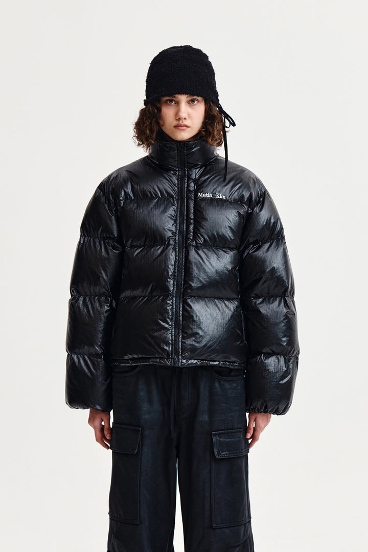 Matin Kim Small Logo Volume Down Jumper — Black