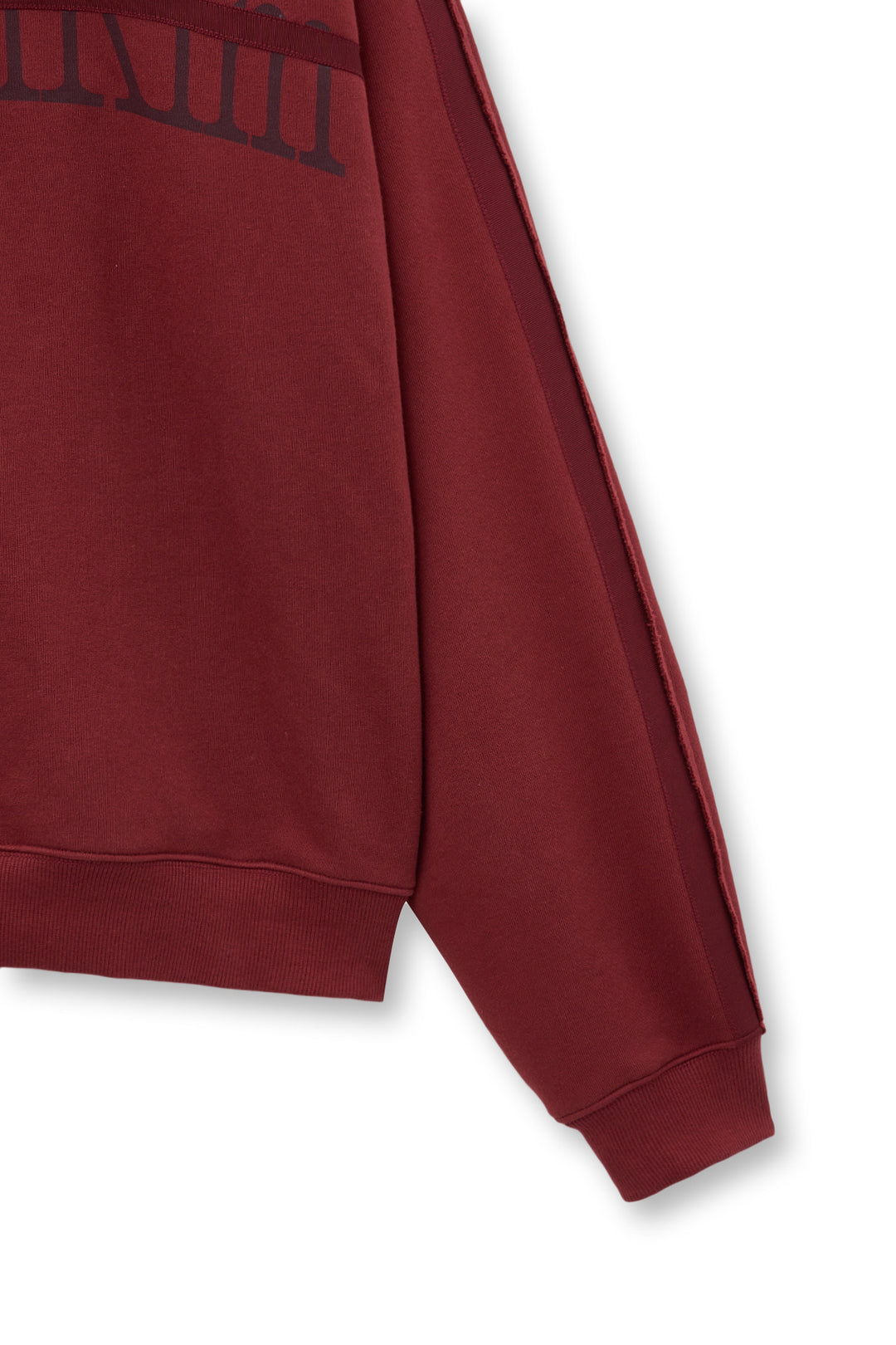 Matin Kim Cut Out Half Zip Sweatshirt — Burgundy
