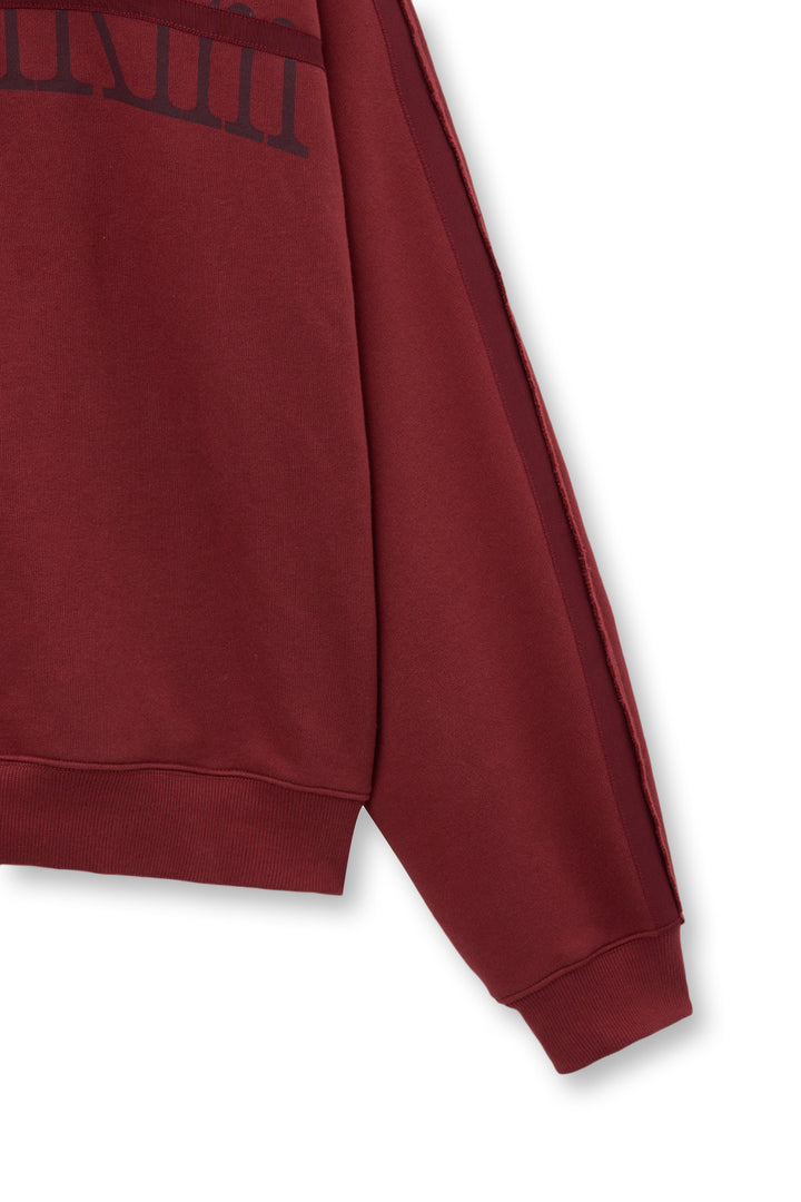 Matin Kim Cut Out Half Zip Sweatshirt — Burgundy
