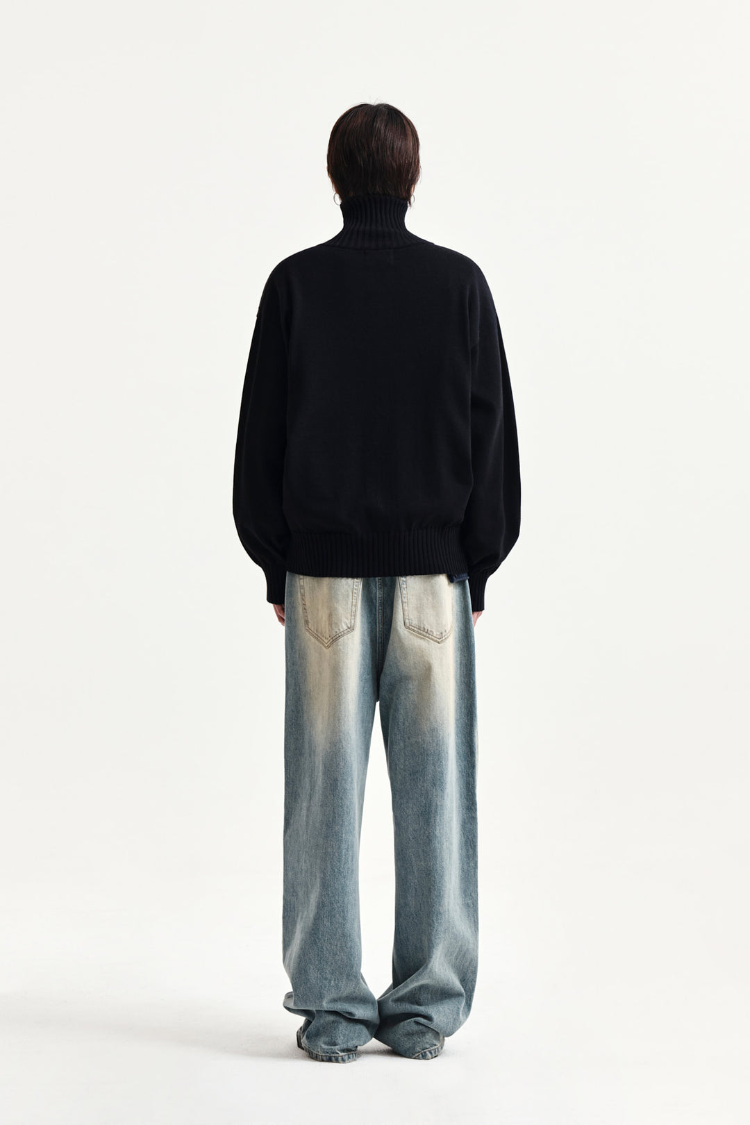 Matin Kim Vintage Dirty Washed Denim Pants — Light Blue