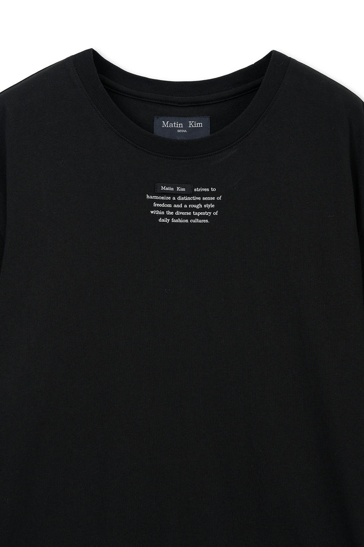 Matin Kim Label Point Lettering Top — Black