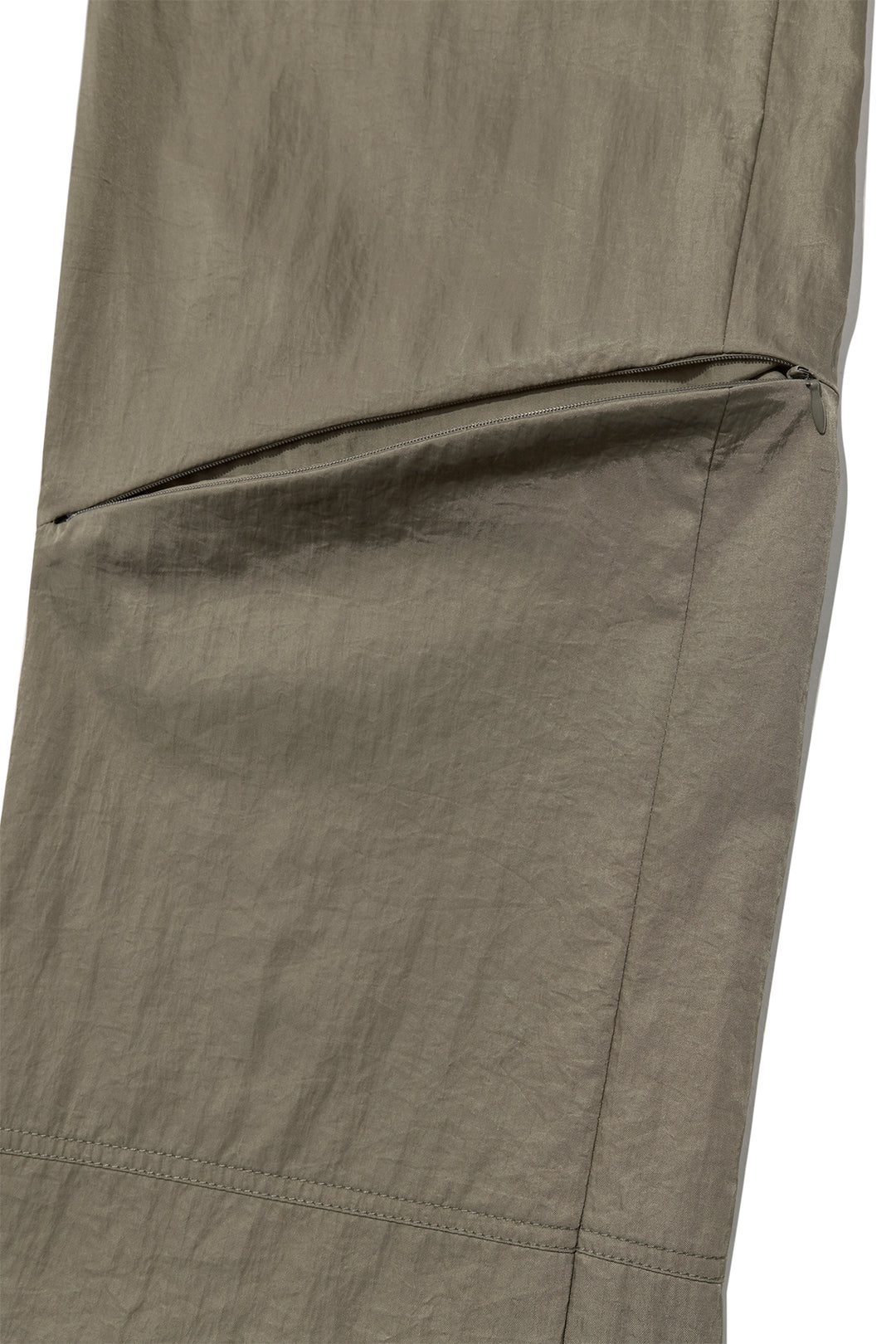 Matin Kim Zipper Detail Nylon Pants — Khaki