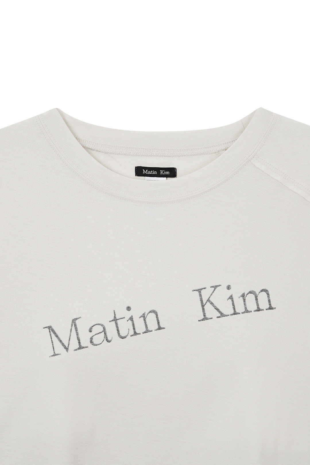Matin Kim Diagonal Logo Reversible Crop Top — Ivory