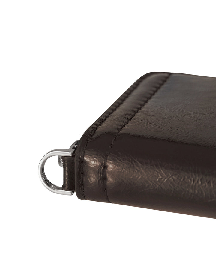 Stand Oil Post Wallet — Glossy Mini Cardholder — Maroon