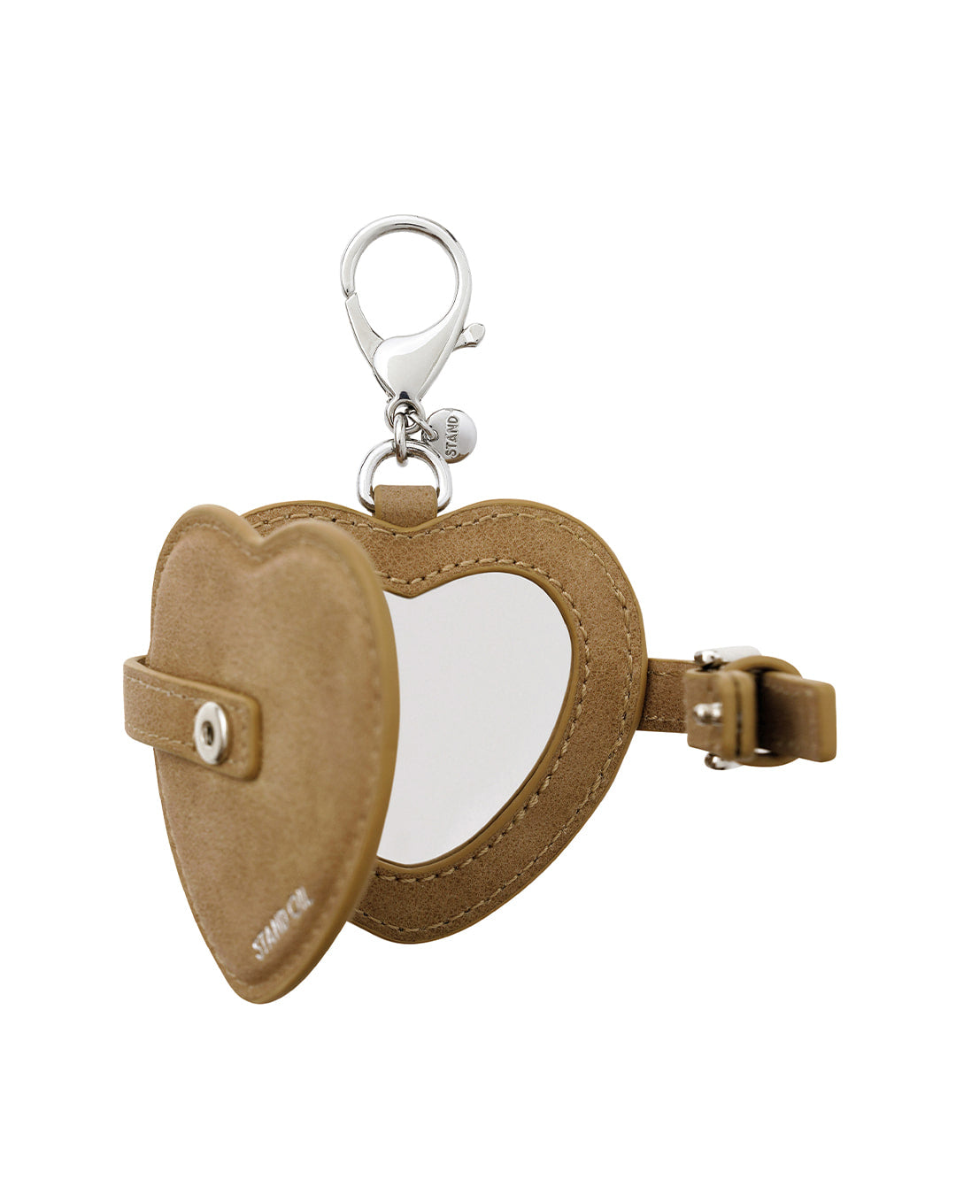 Stand Oil Belted Mirror Keyring — Camel