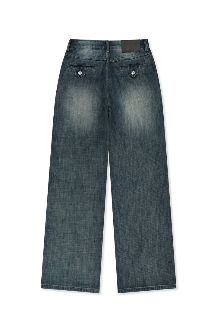 Matin Kim Stud Point Denim Pants — Blue