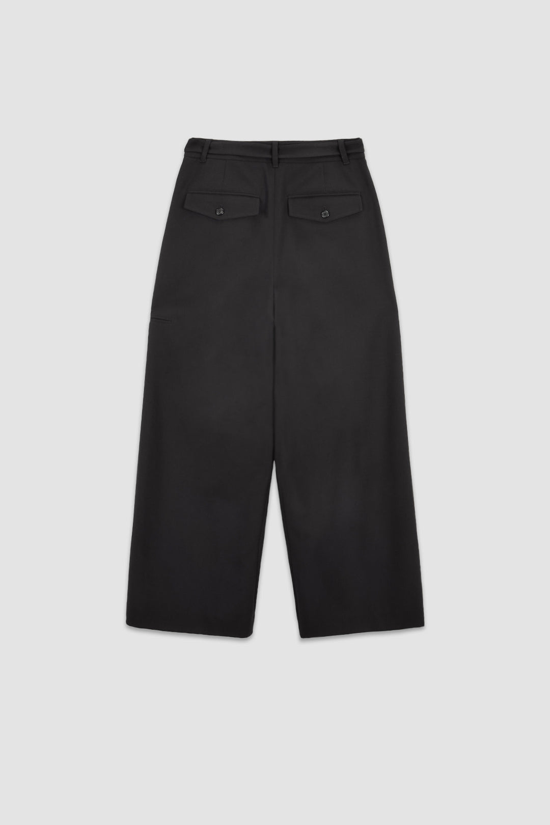 KIMMATIN Diagonal Zipper Belted Pants — Black