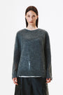 KIMMATIN Damage Detail Logo Pullover — Charcoal