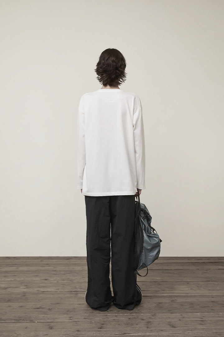 Matin Kim Side Logo Wide Track Pants — Black