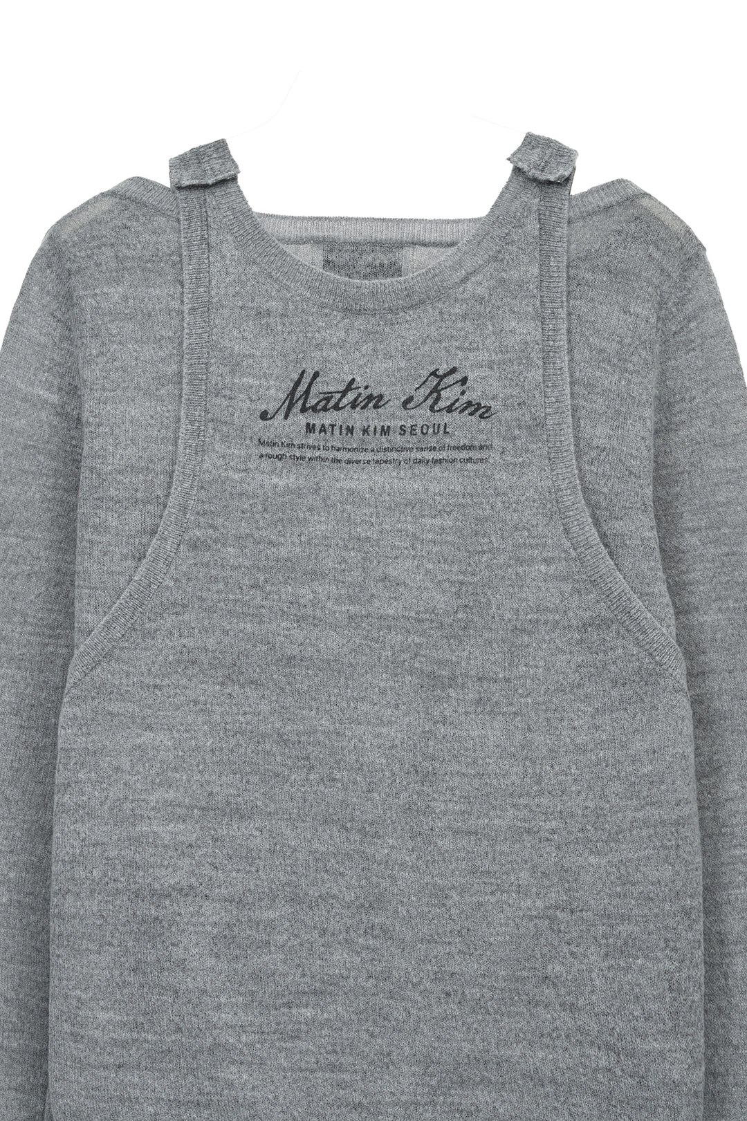 Matin Kim Mohair Layered Knit Pullover — Light Grey