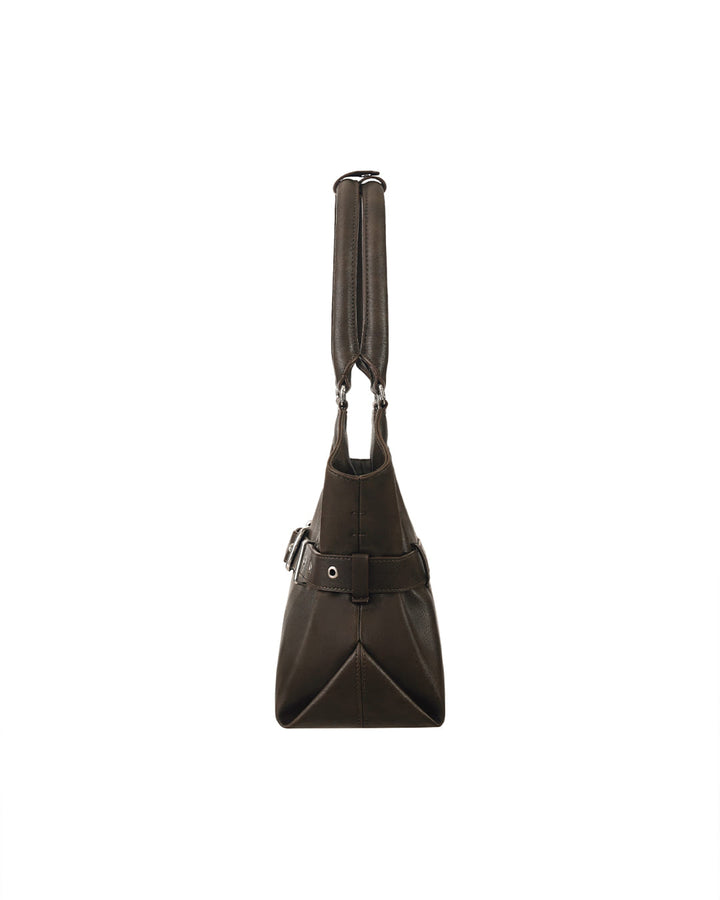 Stand Oil Lene Bag · Wrinkled Leather Crossbody — Brown