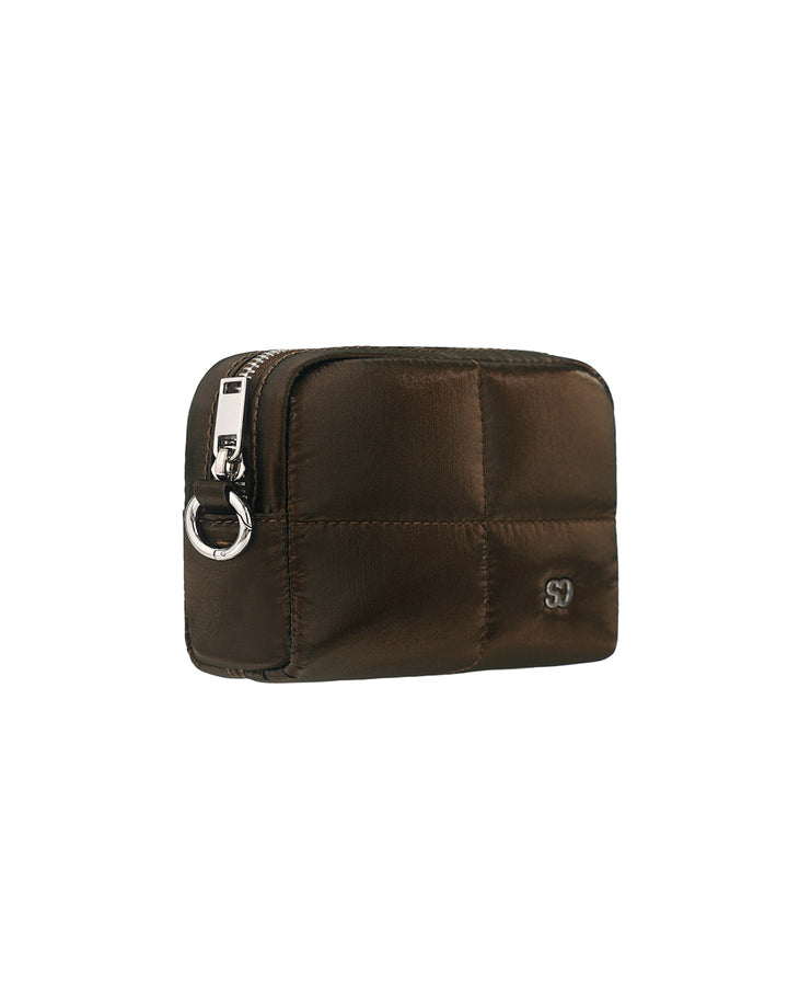 Stand Oil Bubble Pouch — Quilted Nylon Mini — Maroon
