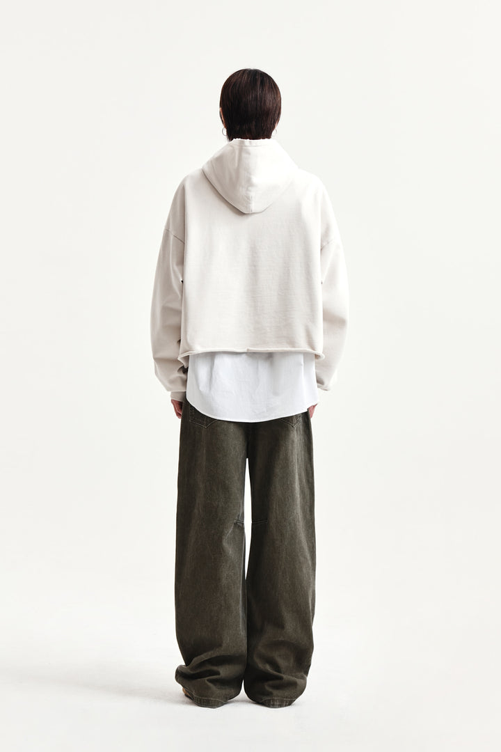 Matin Kim Dart Point Denim Pants — Khaki