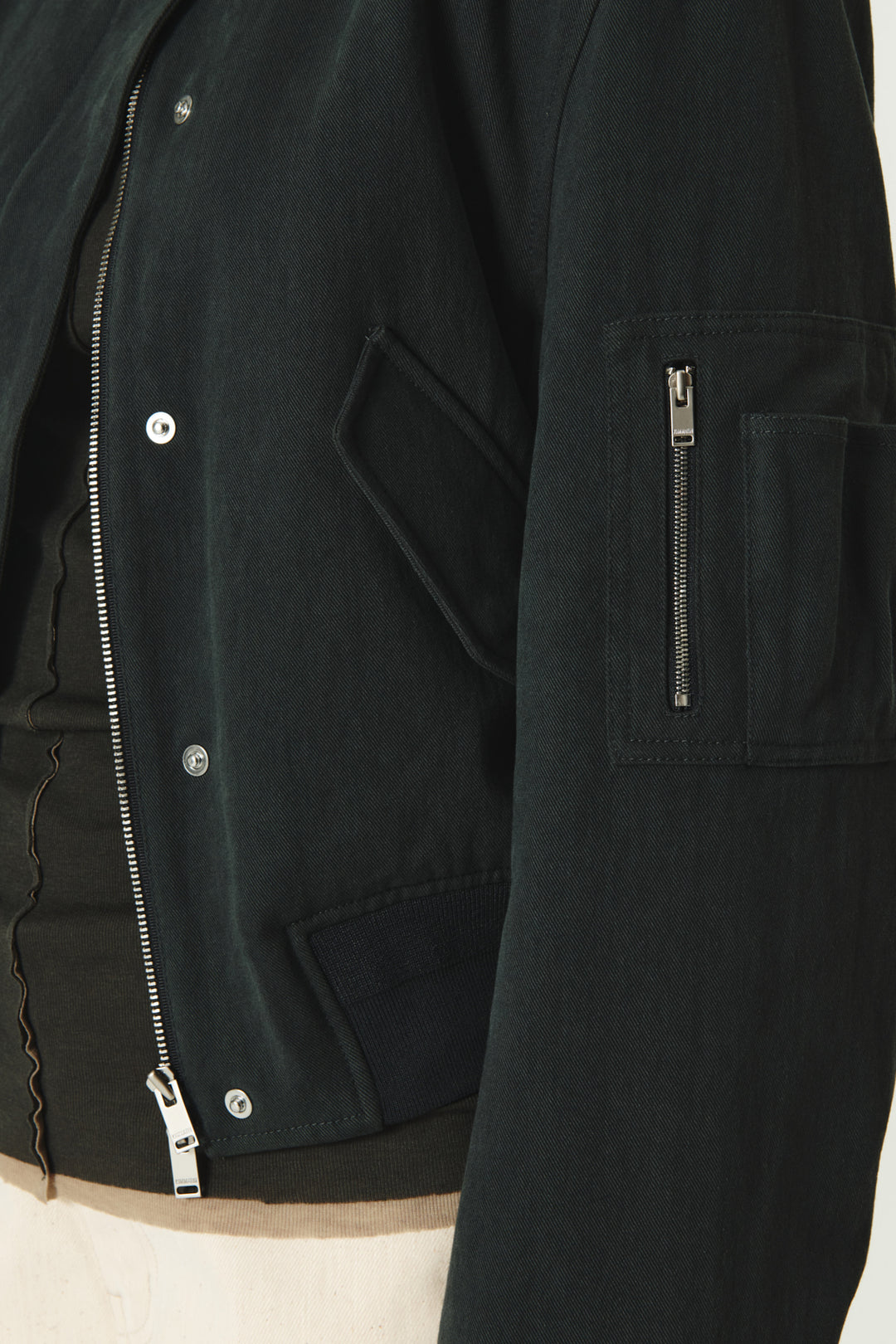KIMMATIN Washed Crop Bomber Jumper — Gray