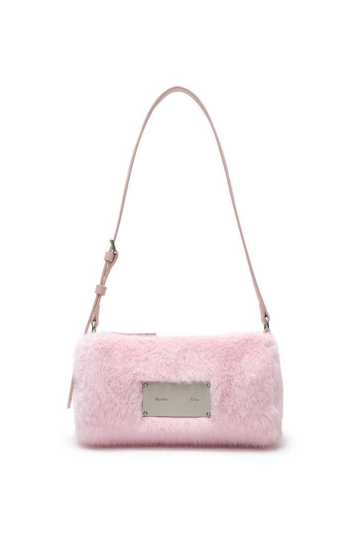 Matin Kim Soft Fur Mini Shoulder Bag — Pink