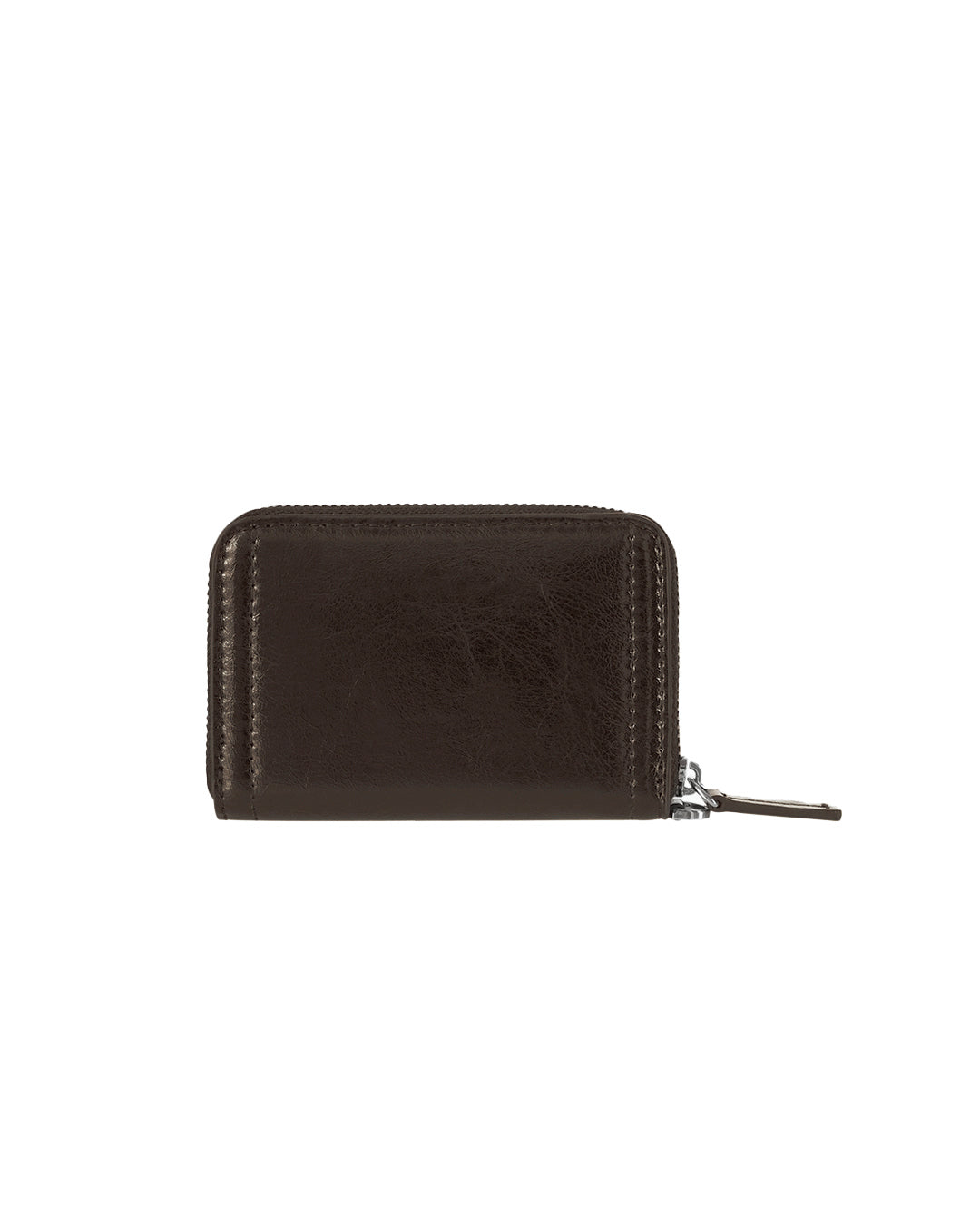 Stand Oil Post Wallet — Glossy Mini Cardholder — Maroon
