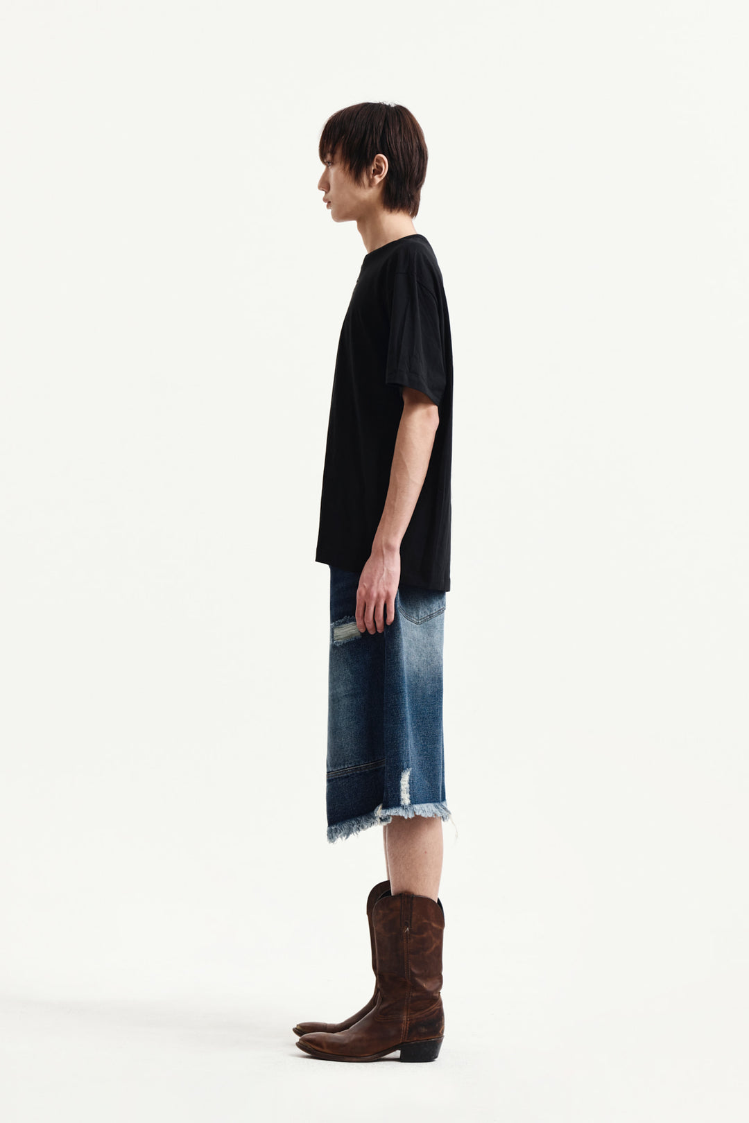 Matin Kim Label Point Lettering Top — Black