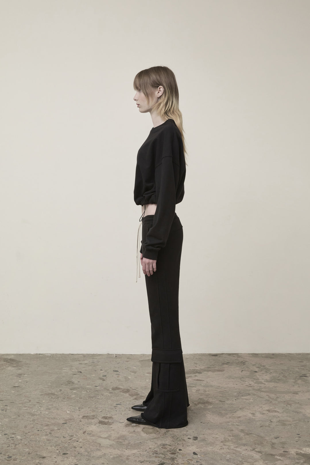 Matin Kim Boots Cut Slim Cargo Sweatpants — Black