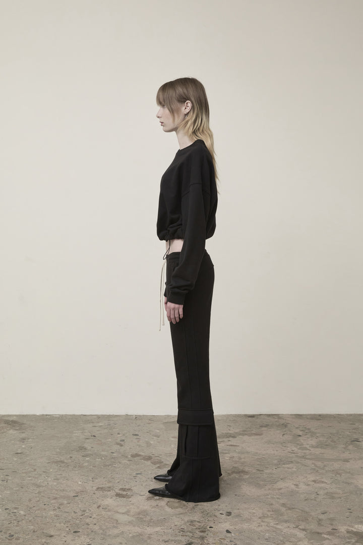 Matin Kim Boots Cut Slim Cargo Sweatpants — Black