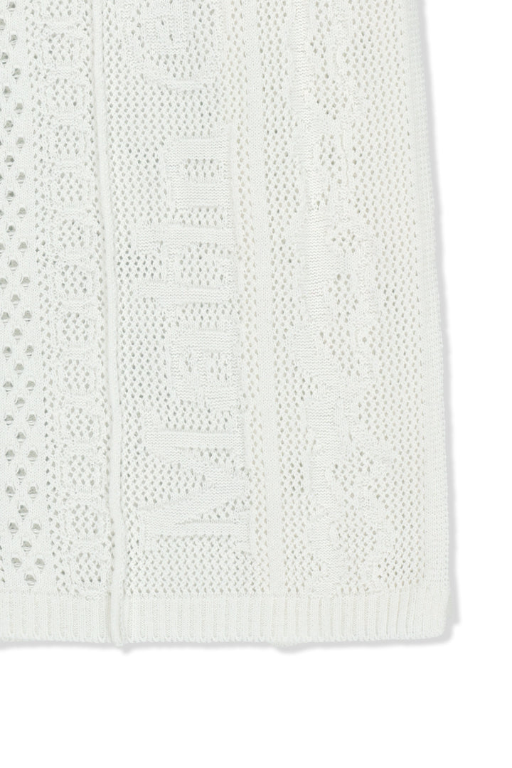 Matin Kim Mesh Logo Wrap Mini Skirt — White